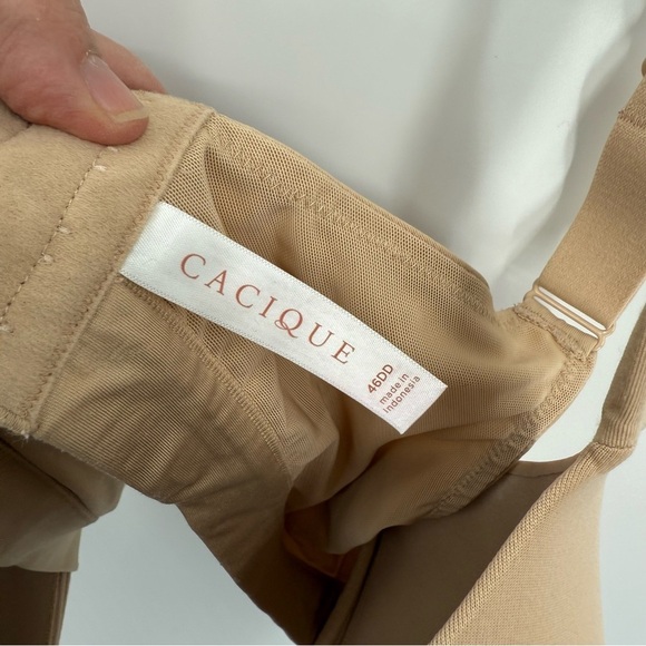 Cacique Lightly Lined Full Coverage Underwire Bra Size 46DD Tan Nylon spandex - Picture 4 of 5